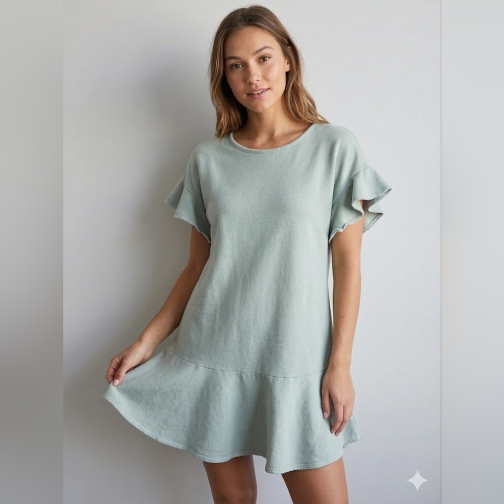 Saturday/Sunday Anthropologie Ruffle Hem Sweatshirt Dress